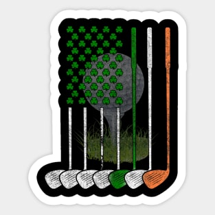 Irish American Flag Vintage Golf Flag St Patricks Day Sticker